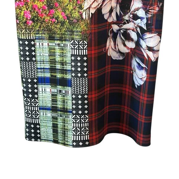 Clover Canyon Ashford Castle Dress Medium Neoprene Short Sleeve Bodycon Mini - Picture 9 of 14